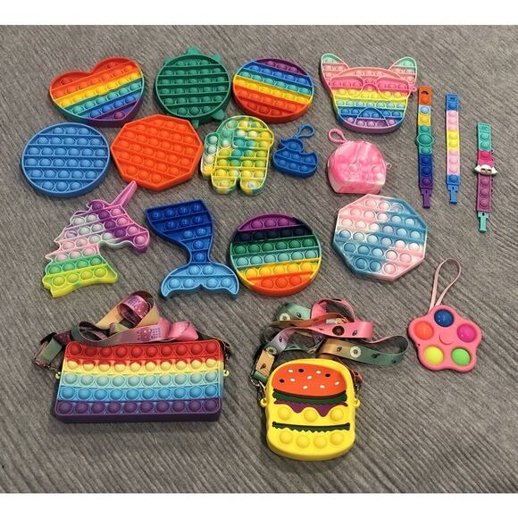 POP IT Fidget Toys Spinners Geometric Sensory Stress Relief Toys Lot Pocketbook - Picture 1 of 8